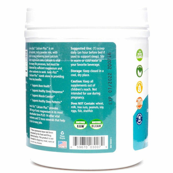 Ionic-Fizz Calcium Plus Orange Vanilla by Pure Essence, product label, view 4