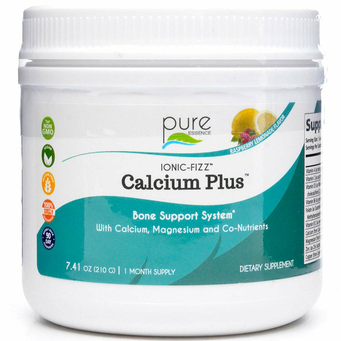 Pure Essence Ionic-Fizz Calcium Plus Raspberry Lemonade, 7.41 oz, front of jar