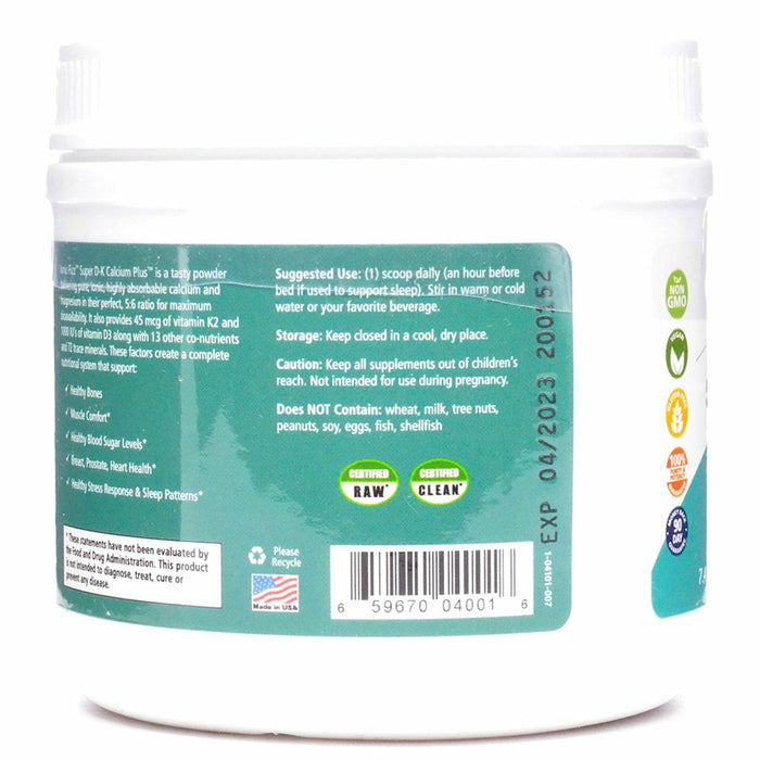 Pure Essence Ionic-Fizz Super D-K Calcium Plus Raspberry Lemonade label information panel 2