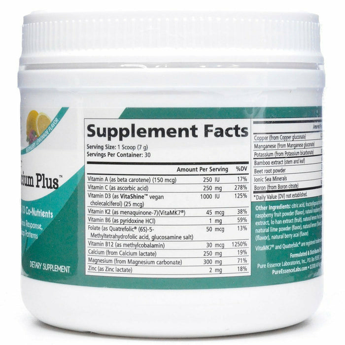 Ionic-Fizz Super D-K Calcium Plus Raspberry Lemonade by Pure Essence, product label