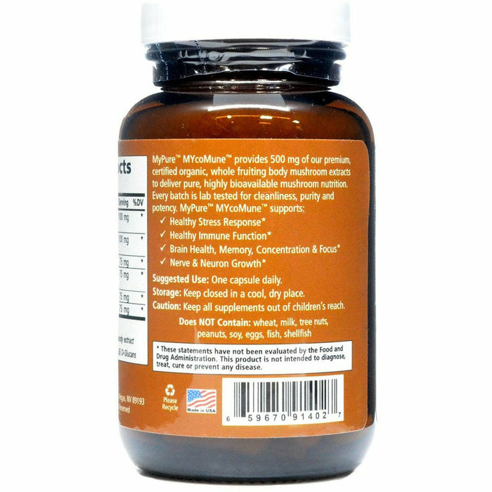 MyPure MYcoMune 60 capsules by Pure Essence, product label, view 2