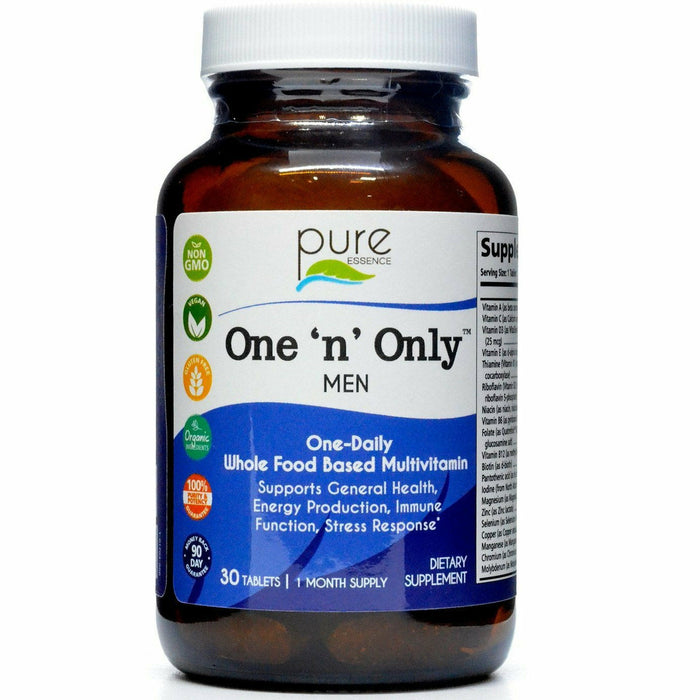 Pure Essence One 'n' Only Men One A Day Multivitamin, 30 tablets, front of bottle