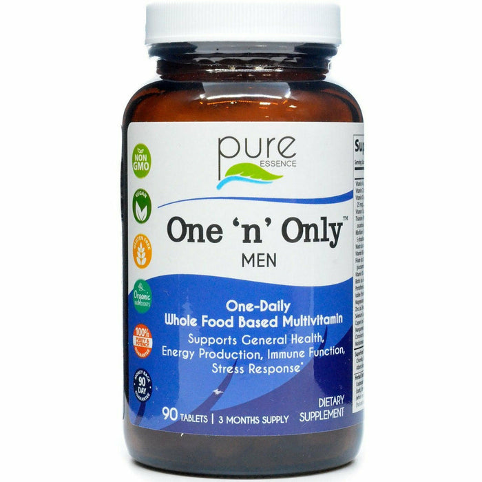 Pure Essence One 'n' Only Men One A Day Multivitamin, 90 tablets, front of bottle