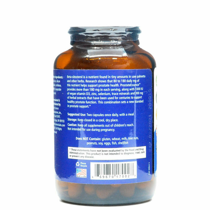 Pure Essence ProstateEssence 60 capsules label information panel