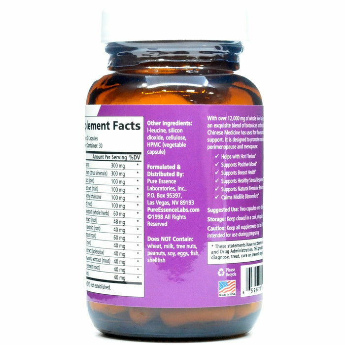 Pure Essence Transitions 60 capsules supplement facts label 2