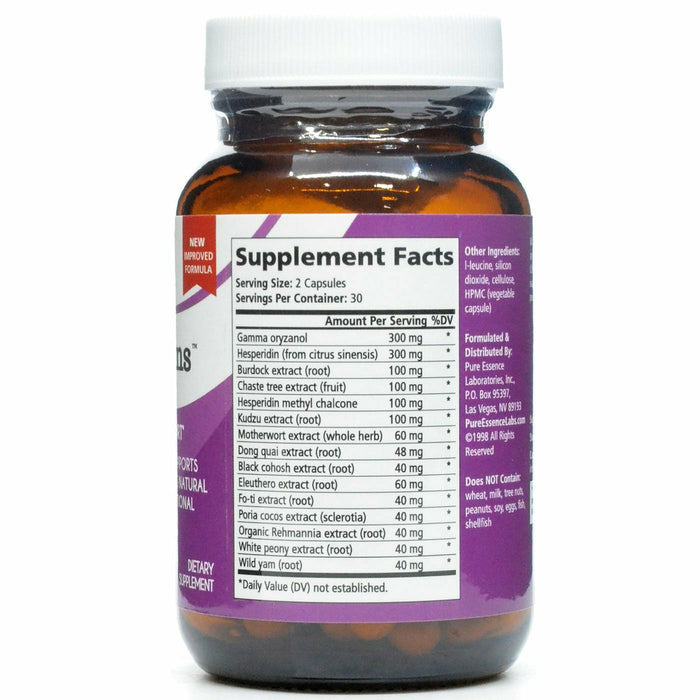 Pure Essence Transitions 60 capsules supplement facts label