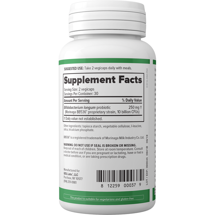 QOL Labs Bifilon 125 mg 60 veg capsules supplement facts label