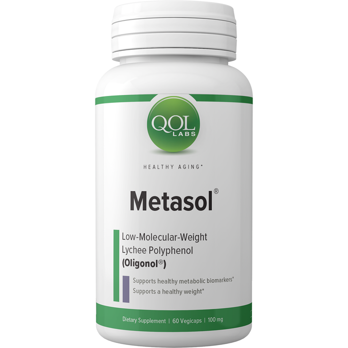 QOL Labs Metasol 100 mg, 60 veg capsules, front of bottle