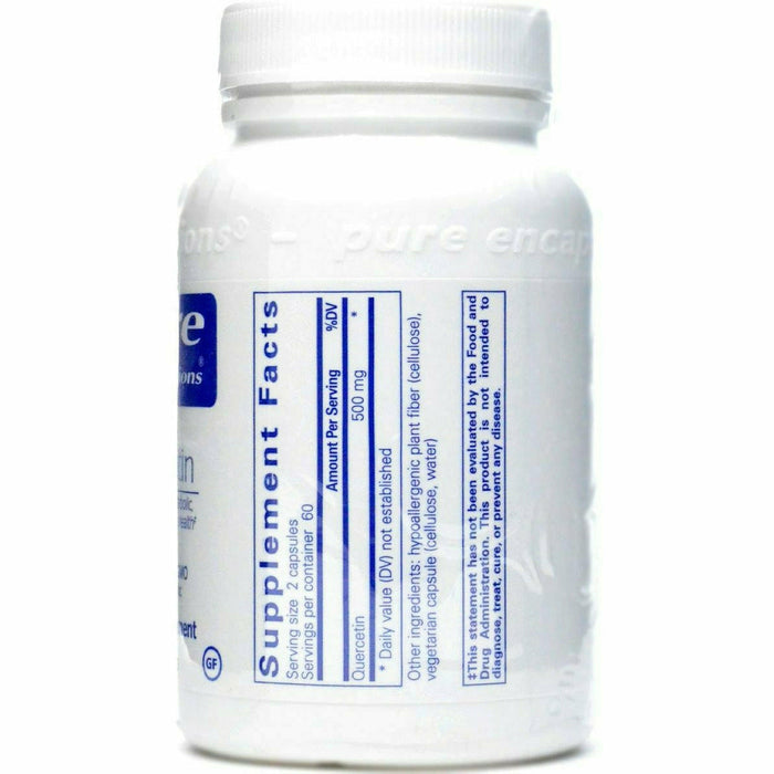 Pure Encapsulations, Quercetin 250 mg 60 capsules supplement facts label