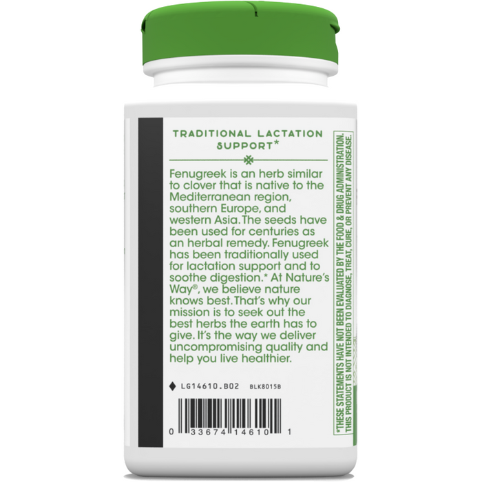Fenugreek Seed 610 mg 180 caps by Nature's Way Description