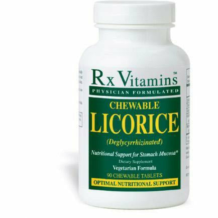 Rx Vitamins Chewable Licorice DGL, 90 chewable tablets, front of bottle