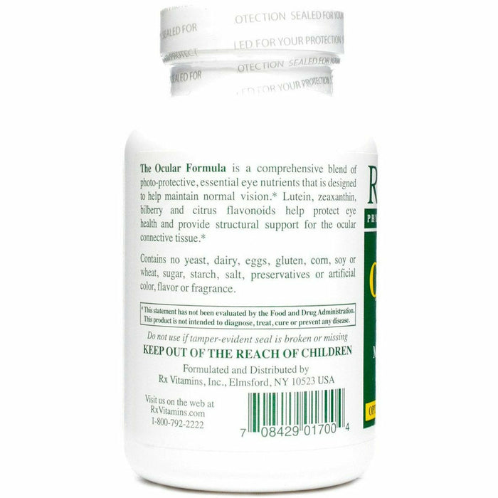 Rx Vitamins The Ocular Formula 90 capsules side label