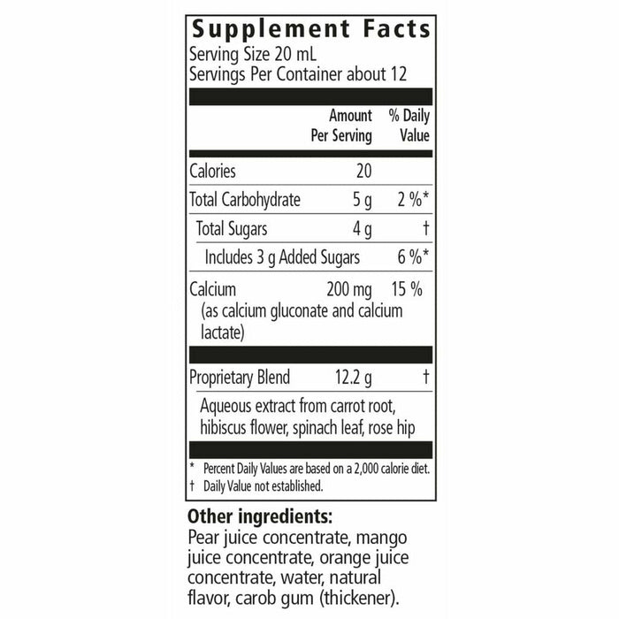 Salus Calcium Liquid 8.5 fl oz supplement facts label
