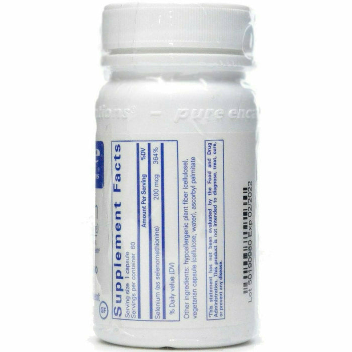 Pure Encapsulations, Selenium 200 mcg 60 capsules supplement facts