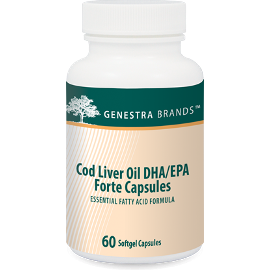 Seroyal Genestra Cod Liver Oil DHA/EPA Forte, 60 capsules, front of bottle