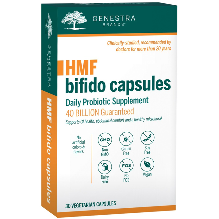 Seroyal Genestra HMF Bifido Capsules, 30 veg capsules, front of box