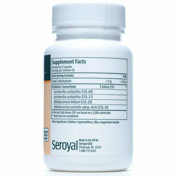 Seroyal Genestra HMF Capsules 60 veg capsules supplement facts label