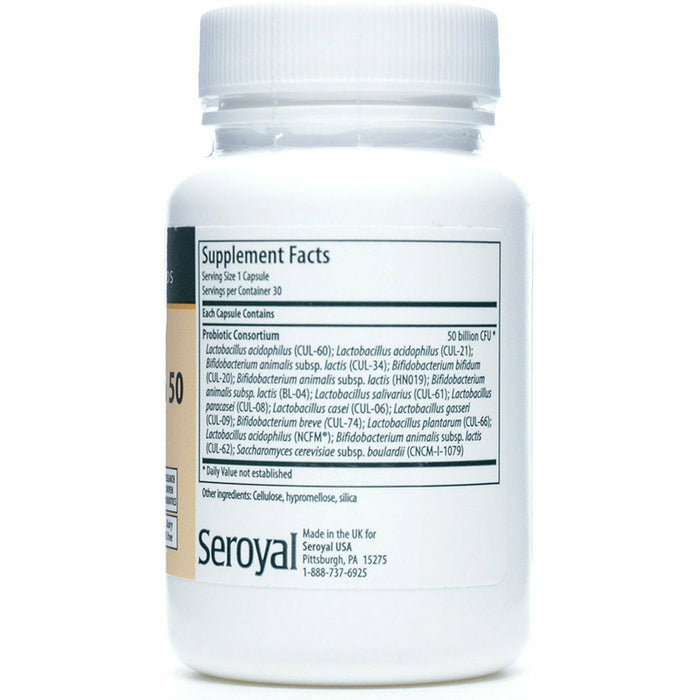 Seroyal Genestra HMF Multi Strain 50 30 veg capsules supplement facts label