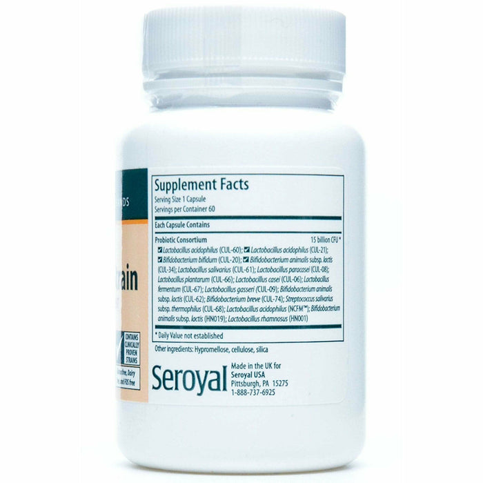 Seroyal Genestra HMF Multi Strain 60 veg capsules supplement facts label