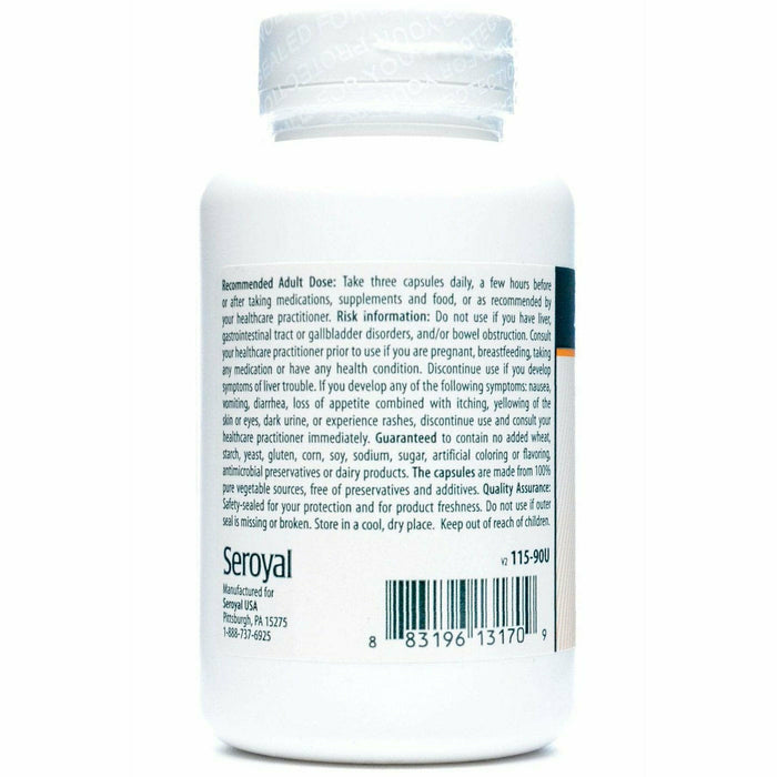 Seroyal Genestra Ichol Plus 90 veg capsules side label