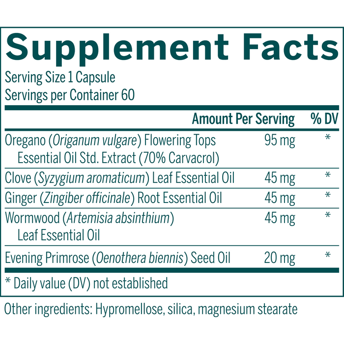 Seroyal Genestra IntestiBal 60 veg capsules supplement facts label