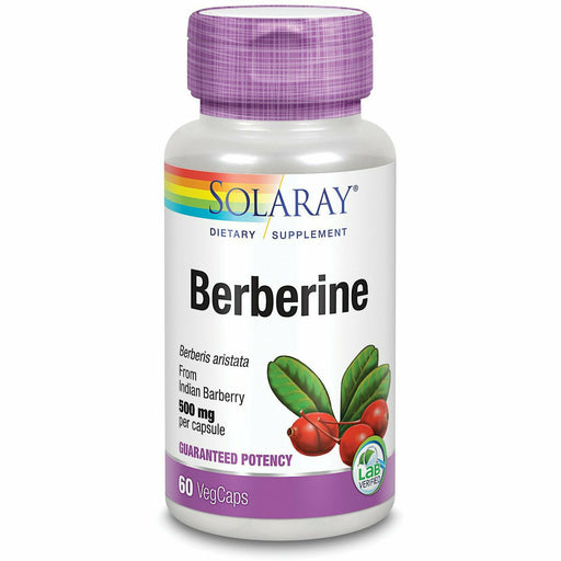 Solaray Berberine 500 mg, 60 veg capsules, front of bottle