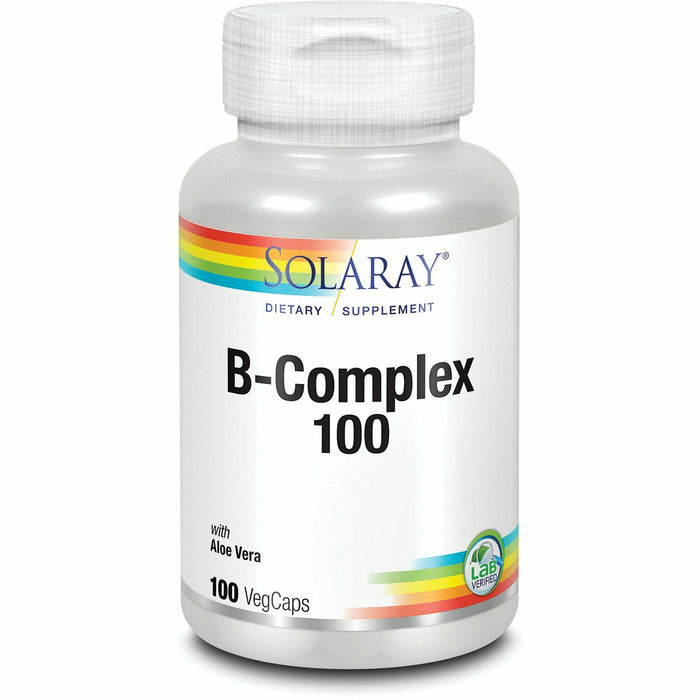 Solaray Vitamin B-Complex 100, 100 veg capsules, front of bottle