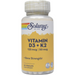 Solaray Vitamin D3 & K2 Soy-Free, 60 veg capsules, front of bottle