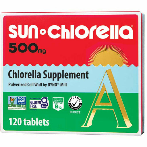 Sun Chlorella 500 mg, 120 tablets, front of box
