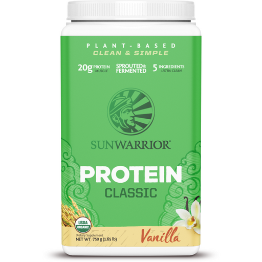 Sunwarrior Classic Plant-Based Protein, Vanilla, 30 servings, front of tub