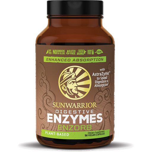Sunwarrior Enzorb Digestive Enzymes, 90 vegetarian capsules, front of bottle