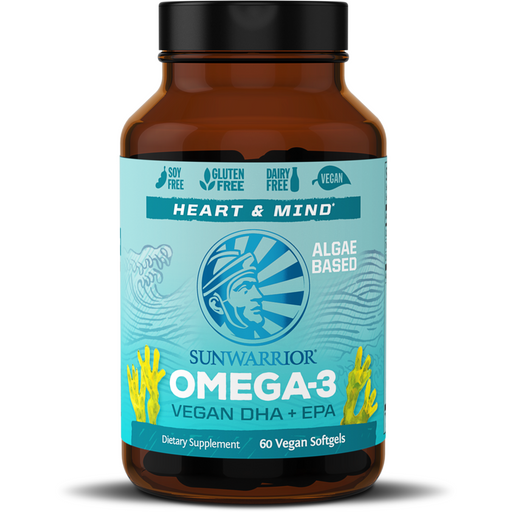 Sunwarrior Omega-3 Vegan DHA + EPA, 60 softgels, front of bottle
