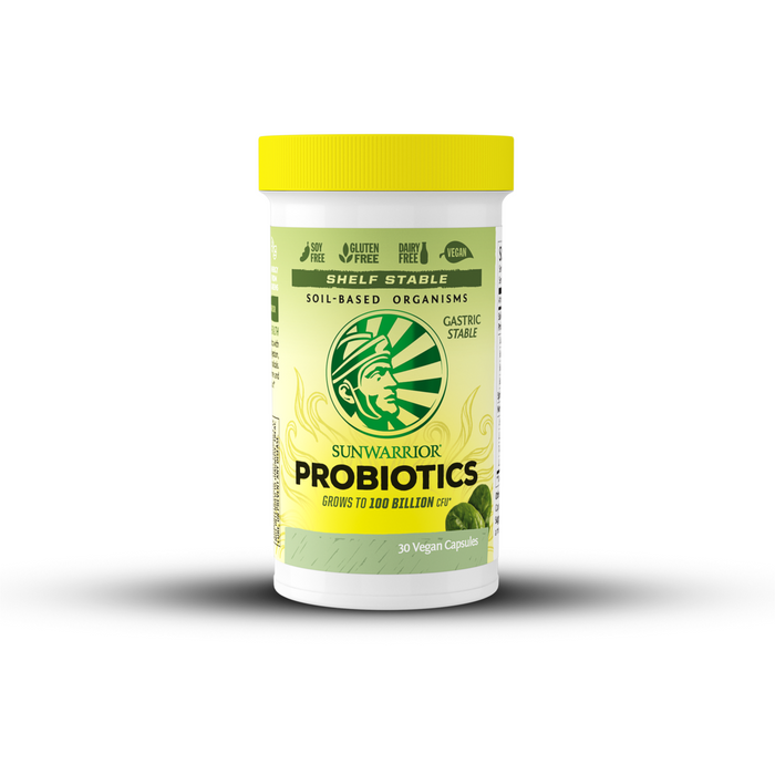 Sunwarrior Probiotics, 30 vegetarian capsules, front of bottle