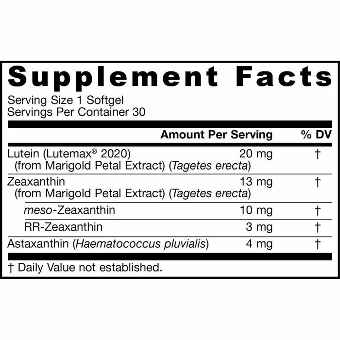 MaculaPF 30 softgels by Jarrow Formulas Supplement Facts