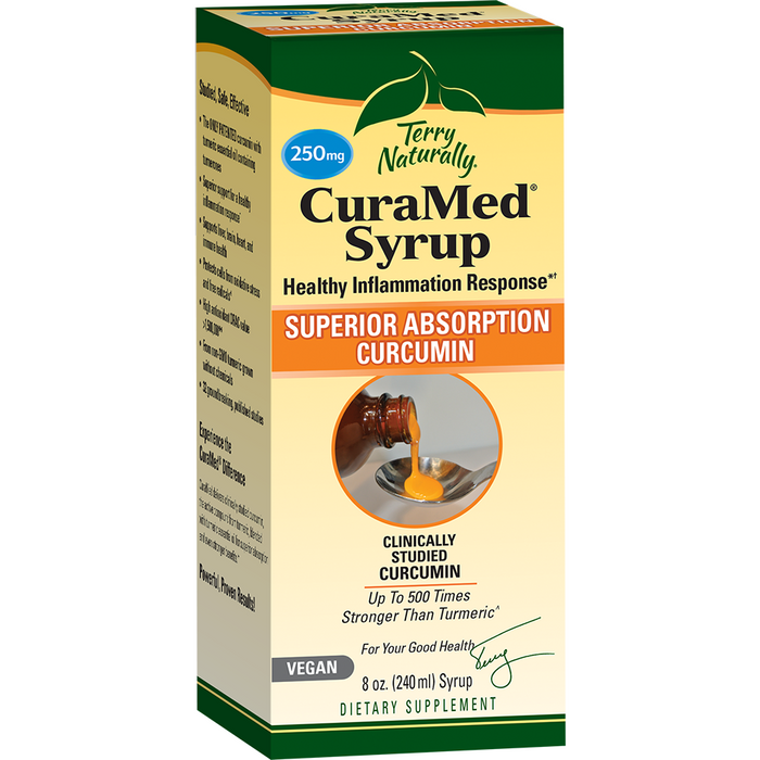Terry Naturally CuraMed Syrup 250 mg, 8 oz, front of box