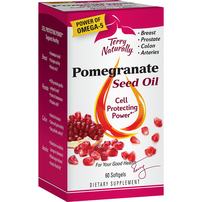 Terry Naturally Pomegranate Seed Oil, 60 softgels, front of box