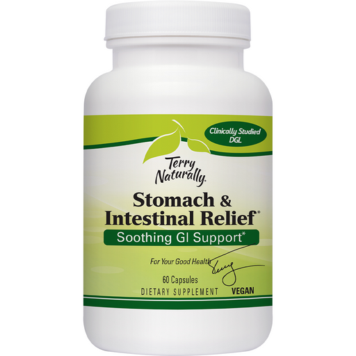 Terry Naturally Stomach & Intestinal Relief, 60 capsules, front of bottle