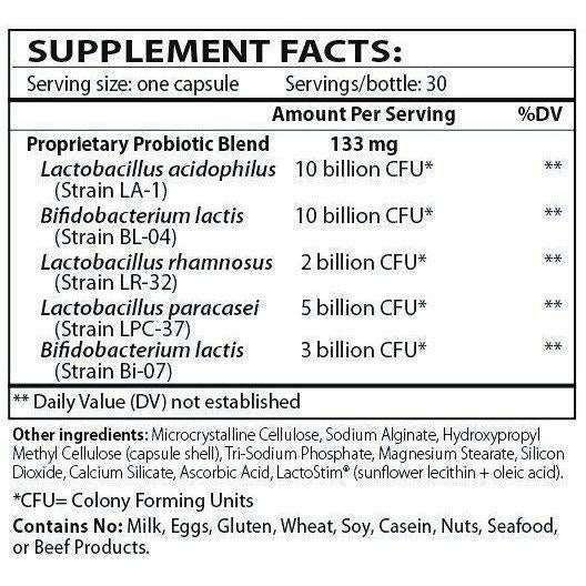 Theralac, Bio-Replenishing Probiotic 30 caps by Master Supplements Inc. Supplement Facts