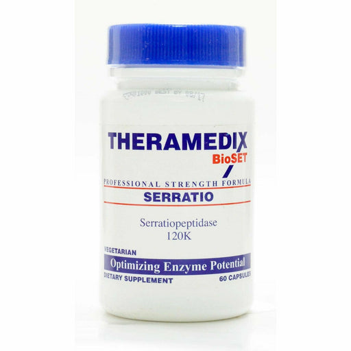 Theramedix Serratio 120K, 60 veg capsules, front of bottle