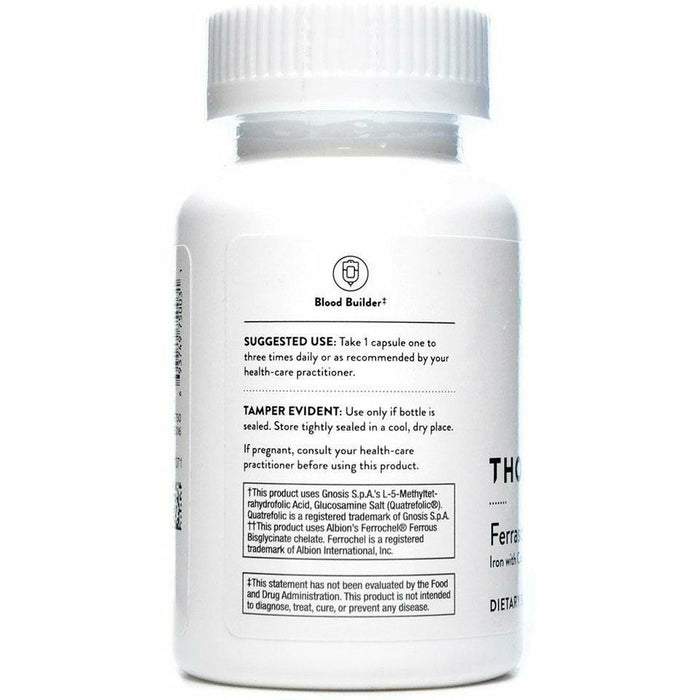 Thorne Advanced Iron Complex 60 capsules suggested use label