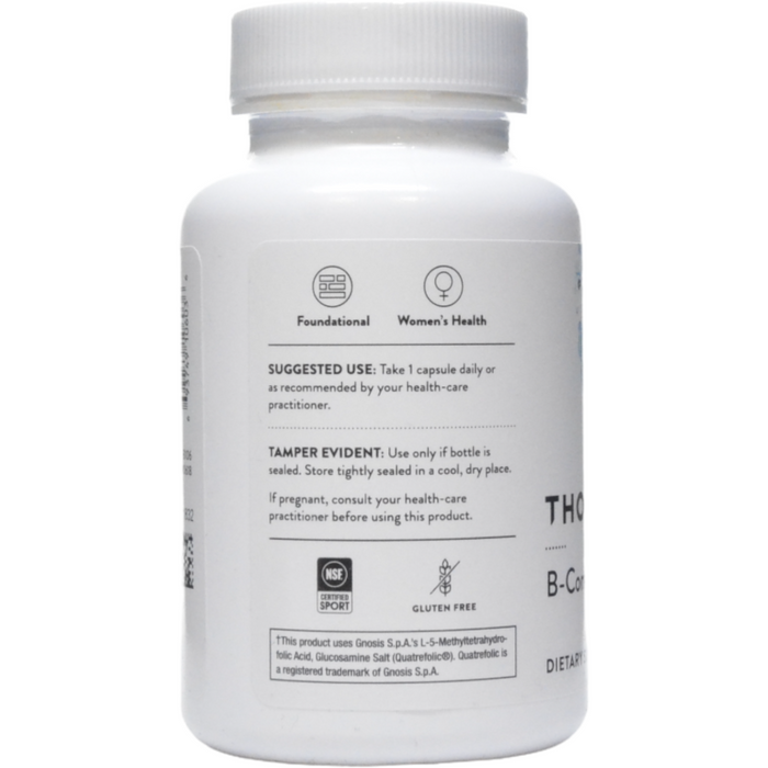 Thorne B-Complex #6 60 vegetarian capsules suggested use label
