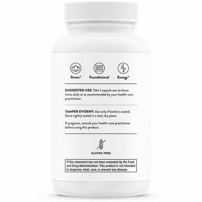 Thorne Basic B Complex 60 vegetarian capsules suggested use label