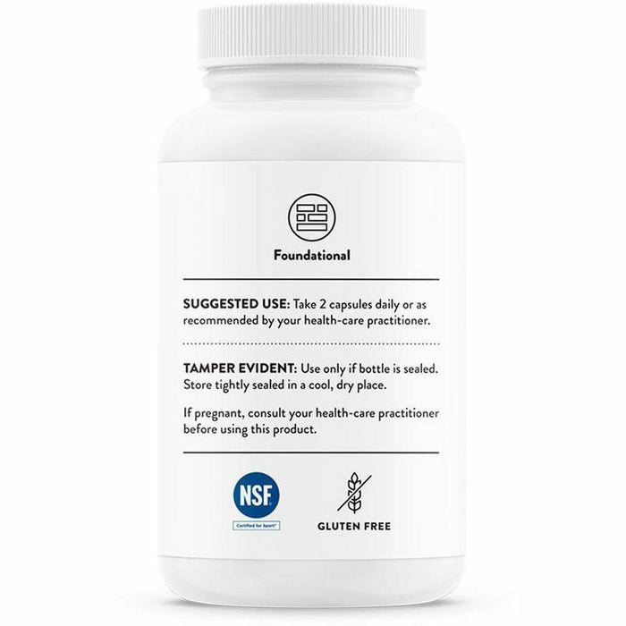 Thorne Basic Nutrients 2/Day NSF 60 capsules suggested use label