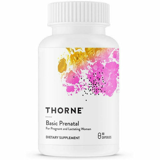 Thorne Basic Prenatal, 90 vegetarian capsules, front of bottle