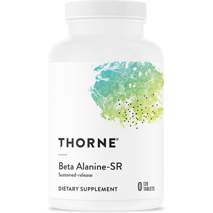 Thorne Beta Alanine-SR NSF 1600 mg, 120 tablets, front of bottle