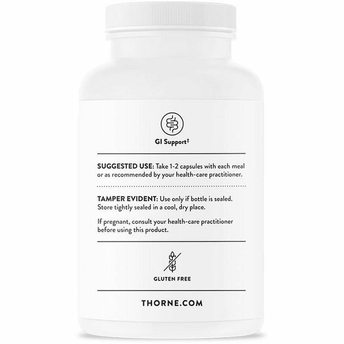 Thorne Betaine HCL & Pepsin 225 vegetarian capsules suggested use label