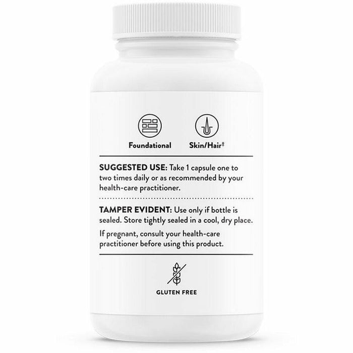 Thorne Biotin-8 8000 mcg 60 capsules suggested use label