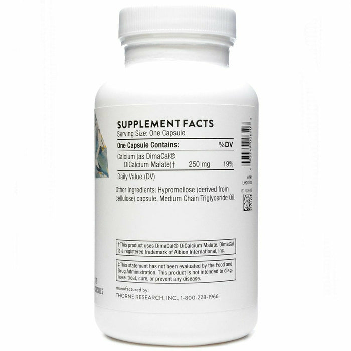 Thorne Calcium 250 mg 120 vegetarian capsules supplement facts label