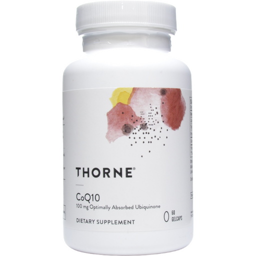 Thorne CoQ10 100 mg, 60 gelcaps, front of bottle