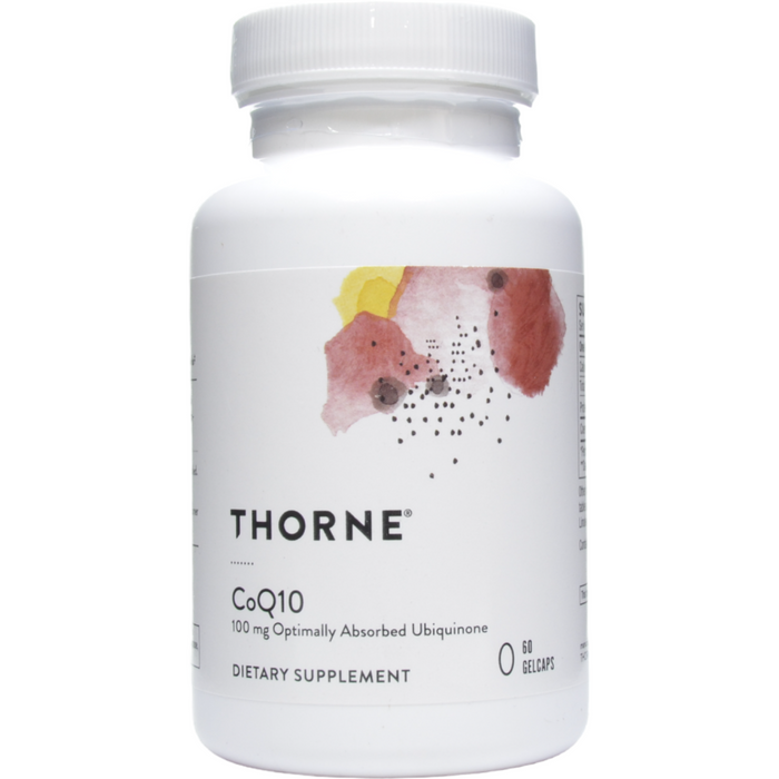 Thorne CoQ10 100 mg, 60 gelcaps, front of bottle